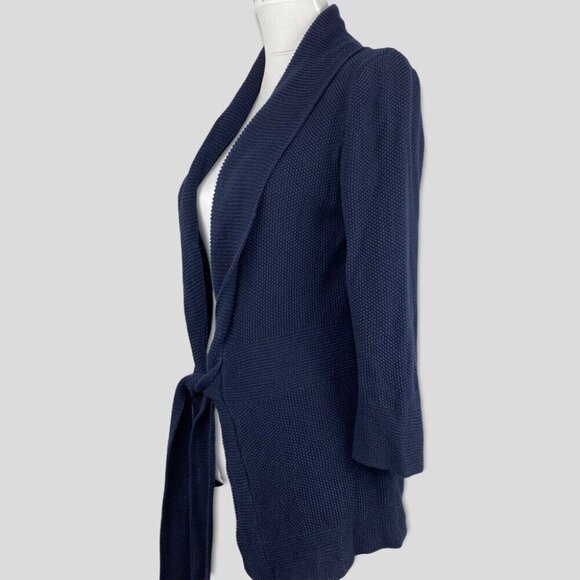 Adrienne Vittadini Women's Navy Blue Knit Mid-Length Cardigan Sweater‎ Med/C37 - Picture 4 of 8
